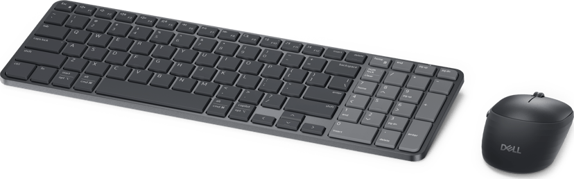 Dell Pro 7 KM746 tastatur Mus inkludert Universell RF trådløs + Bluetooth QWERTY Nordisk Grafitt Trådløs Nordisk Sett