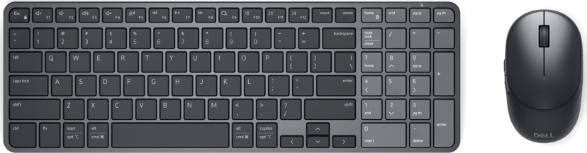 Dell Pro 7 KM746 tangentbord Mus inkluderad Universal Trådlös RF + Bluetooth QWERTY Nordic grafit Trådlös Nordisk Sats
