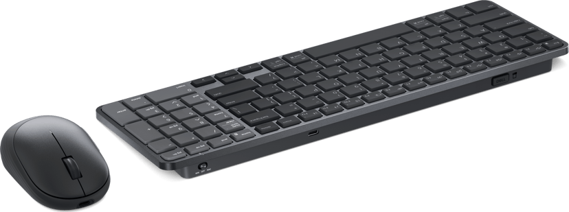 Dell Pro 7 KM746 tastatur Mus inkludert Universell RF trådløs + Bluetooth QWERTY Nordisk Grafitt Trådløs Nordisk Sett