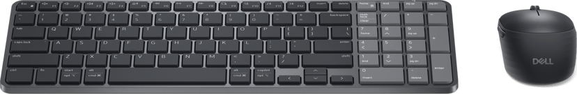 Dell Pro 7 KM746 tastatur Mus inkludert Universell RF trådløs + Bluetooth QWERTY Nordisk Grafitt Trådløs Nordisk Sett