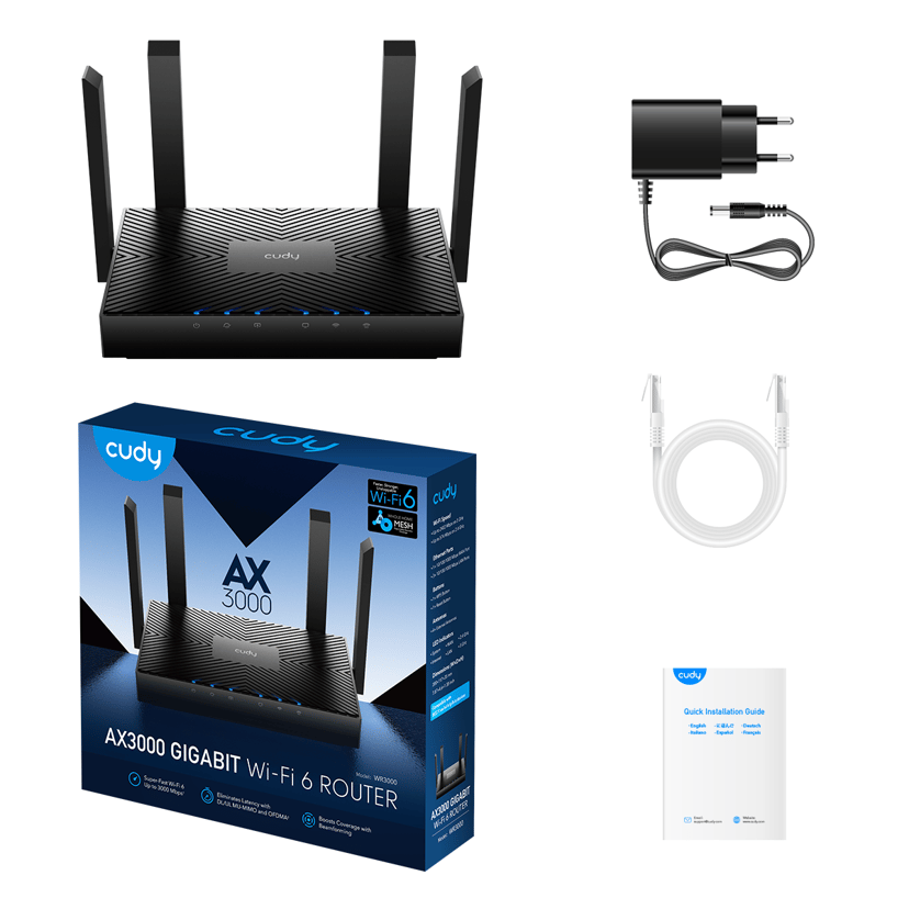 CUDY WR3000 Gigabit WiFi 6 Mesh Router