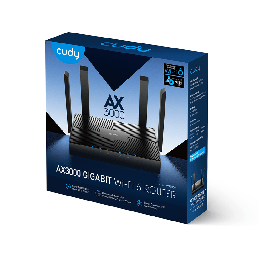 CUDY WR3000 Gigabit WiFi 6 Mesh Router