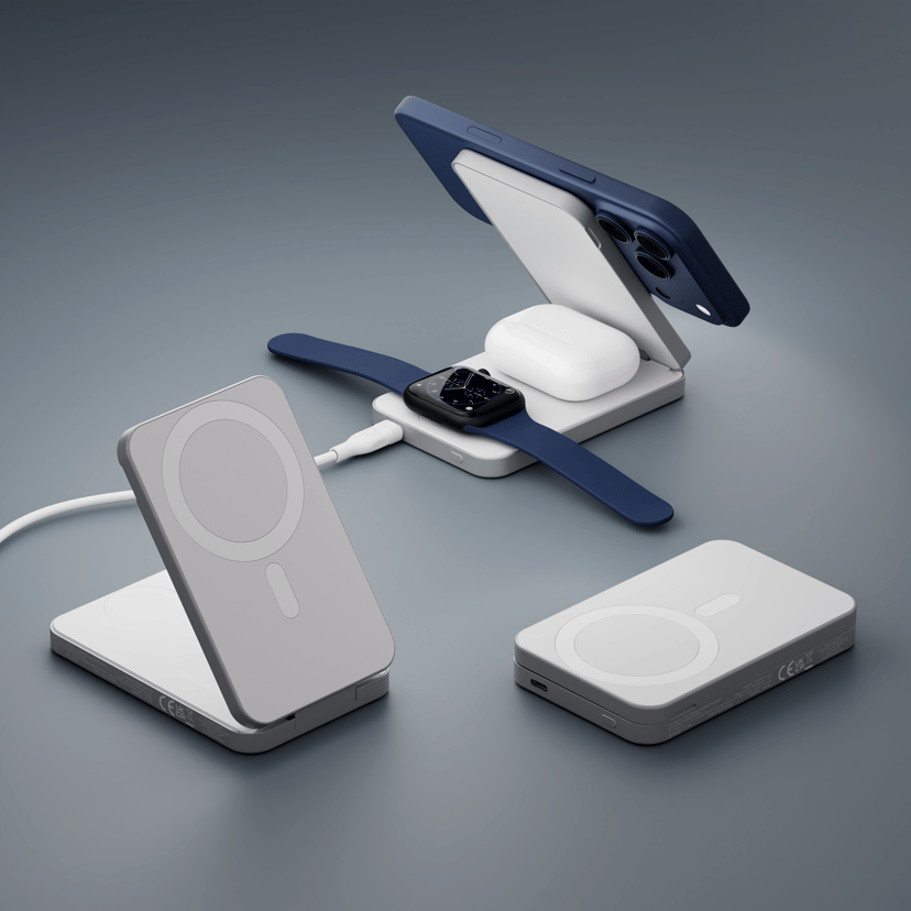 dbramante1928 re-charge Powerbank 3in1 Qi 8000mAh Gjuten aluminium