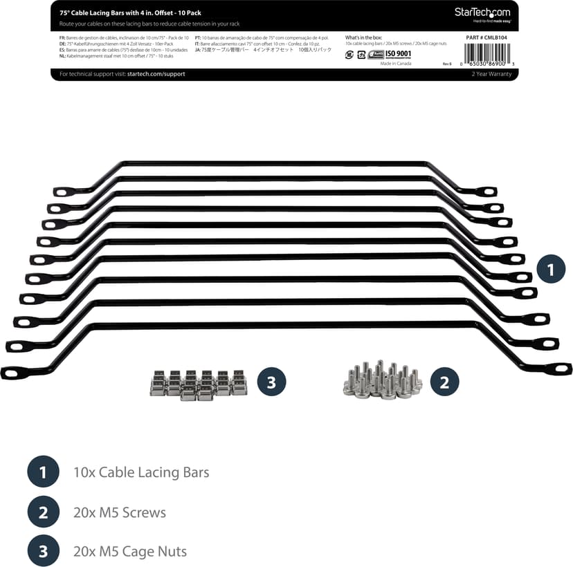 Startech Cable Management bar 10-Pack