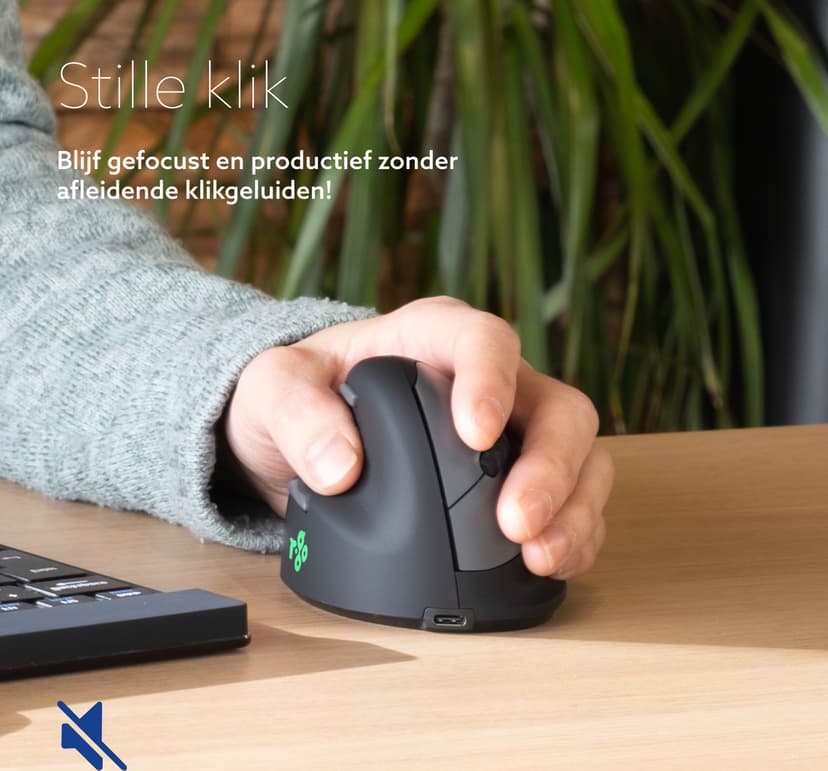 R-Go Tools HE Vertical Break Medium Left Bluetooth Muis