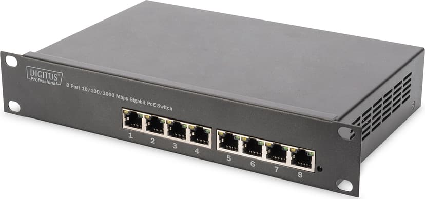 Digitus DN-95317-1 nettverkssvitsj Uhåndtert Gigabit Ethernet (10/100/1000) Strøm over Ethernet (PoE) Grå