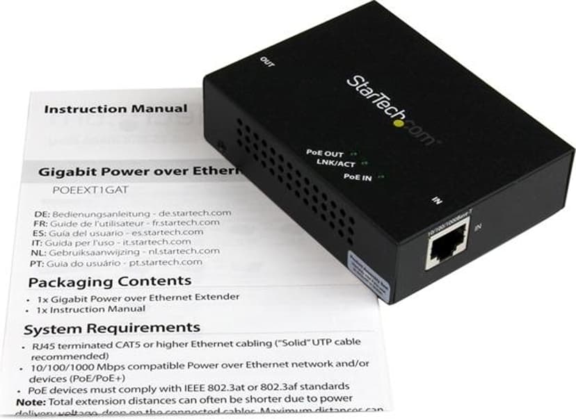 Startech 1 Port Gigabit PoE+ Extender