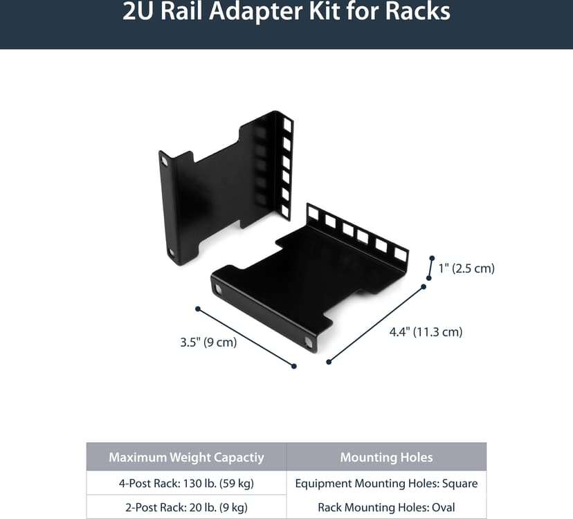 Startech 2U Server Rack Depth Extender Adapter Kit
