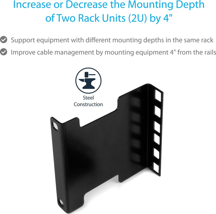 Startech 2U Server Rack Depth Extender Adapter Kit