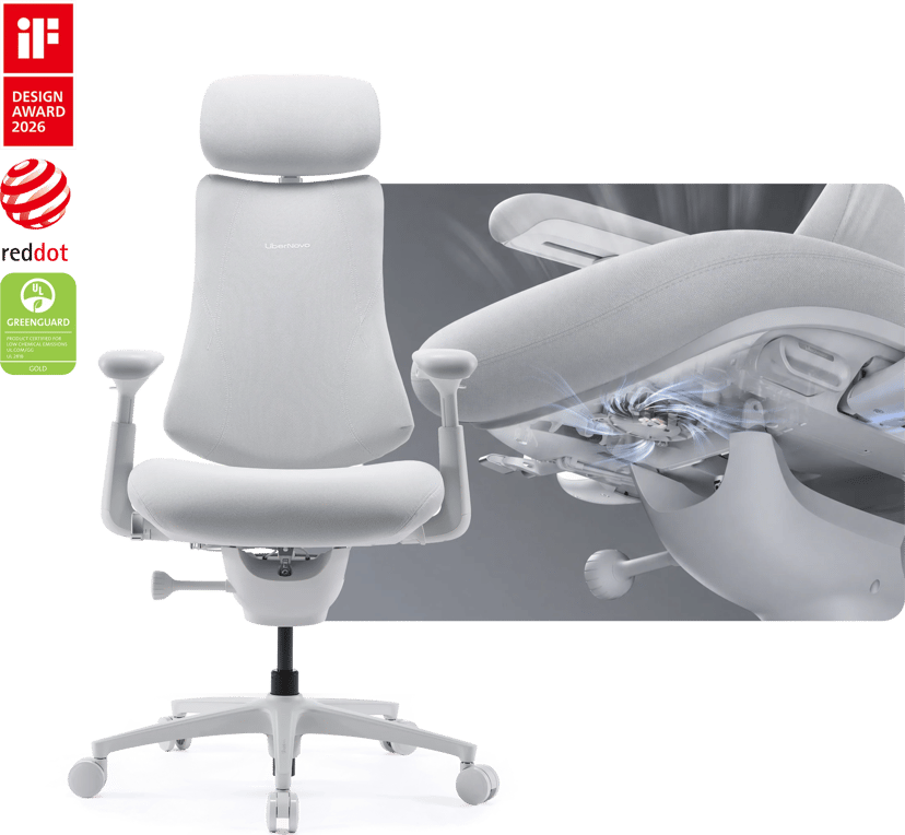 Libernovo Omni Pro dynaaminen ergonominen tuoli 48 cm Glacier White