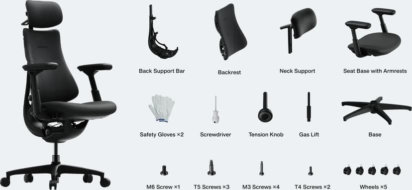 Libernovo Omni SE ergonomisk stol 48 cm Obsidian Black
