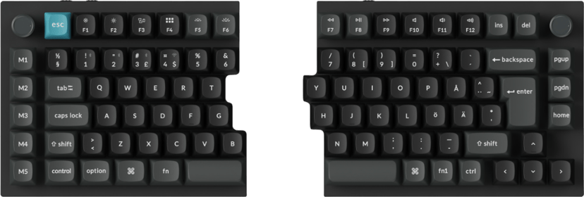 Keychron Q11 Ultra 75% Split 8K Kablet og trådløst Keychron Silk POM Red Nordisk Tastatur