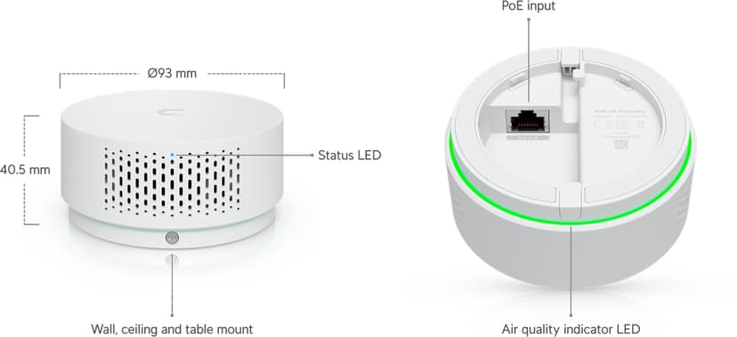 Ubiquiti Sensor för vape-detektering och luftkvalitet