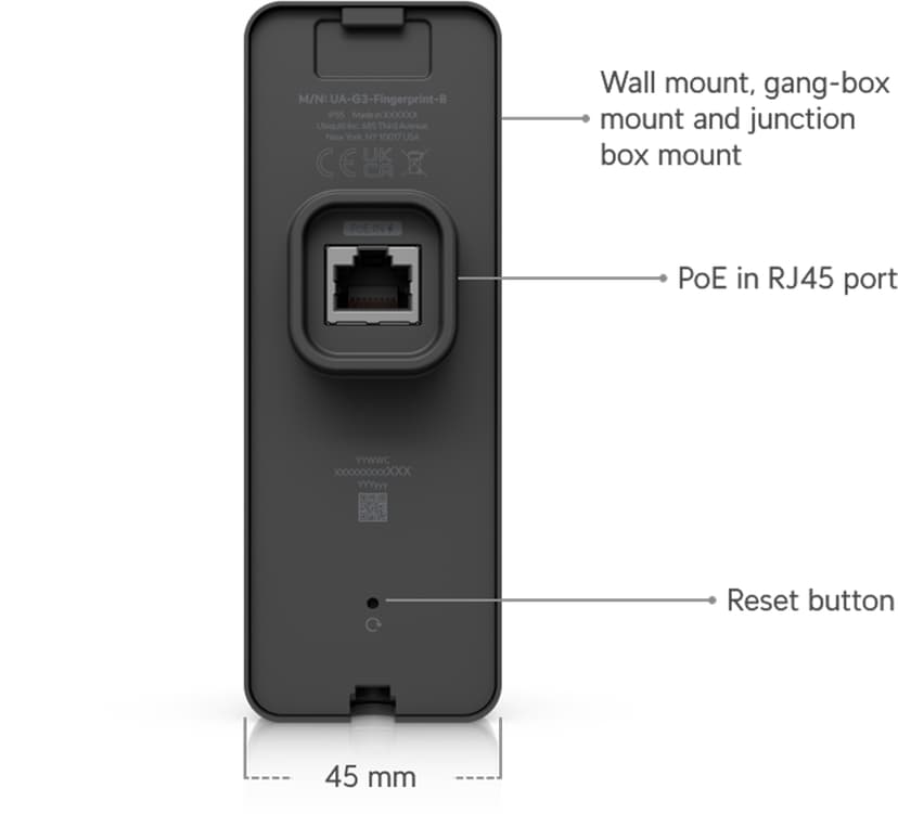 Ubiquiti G3 Reader Fingeravtrykk svart