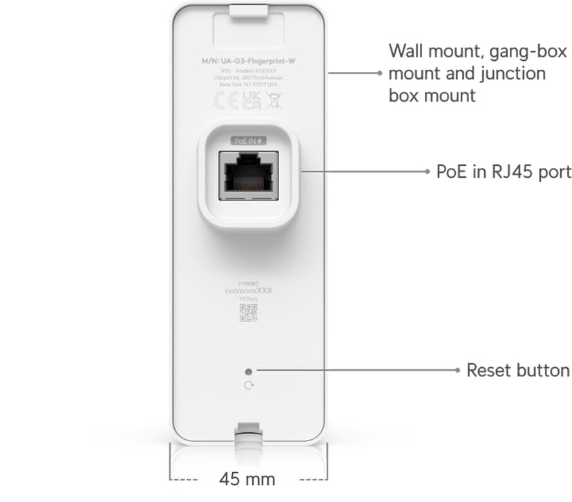 Ubiquiti G3 Reader Fingeraftryk Hvid