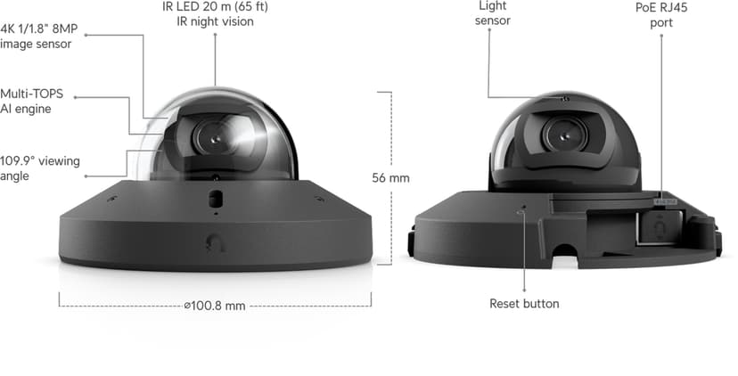 Ubiquiti G6 Mini Dome-kamera sort