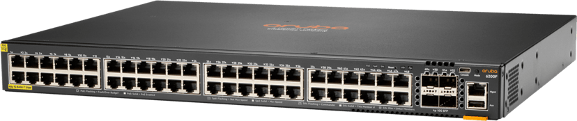 HPE Aruba Networking CX 6200F 48G Class-4 PoE 4SFP+ 740W Håndtert L3 Gigabit Ethernet (10/100/1000) Strøm over Ethernet (PoE) 1U