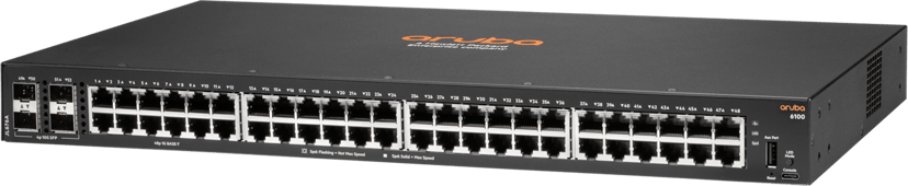 HPE Aruba Networking Aruba 6100 48G 4SFP+ hanterad L3 Gigabit Ethernet (10/100/1000) 1U Svart