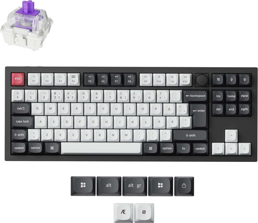 Keychron Q3 HE Knob Kablet og trådløst Nordisk Tastatur