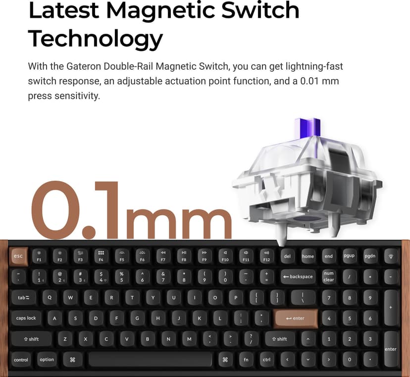 Keychron K4 HE Special Edition Kablet og trådløst Gateron 2.0 Purple Magnetic Nordisk Tastatur