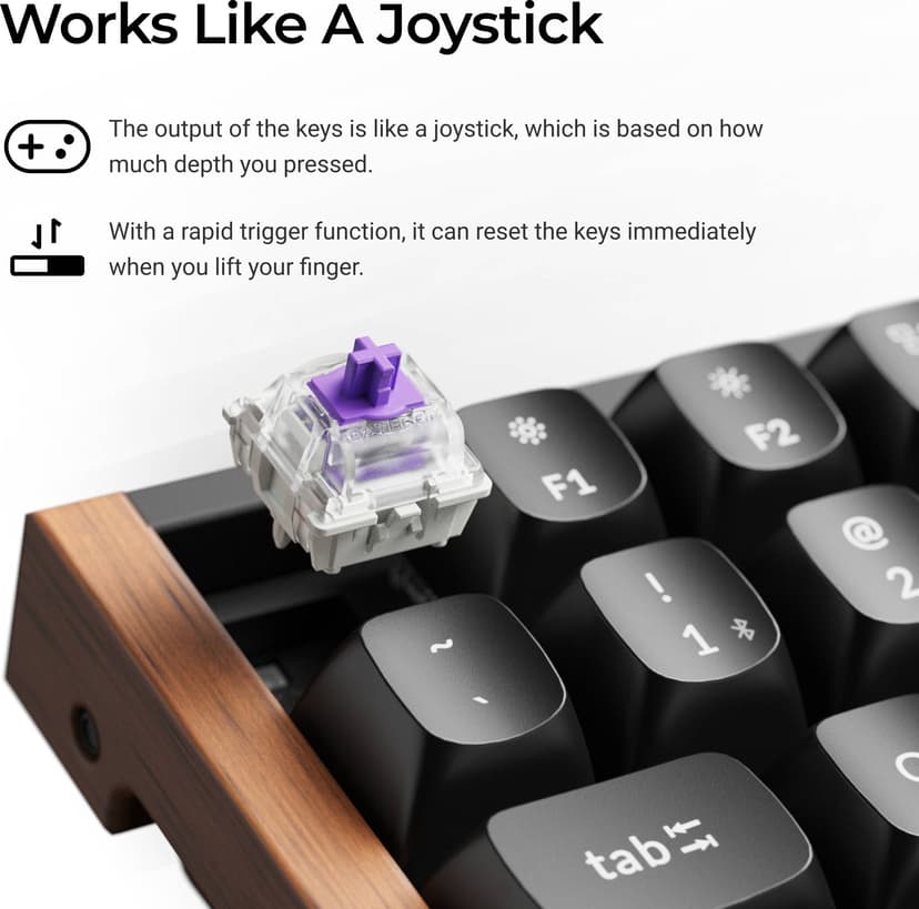 Keychron K4 HE Special Edition Trådbunden och trådlös Gateron 2.0 Purple Magnetic Nordisk Tangentbord
