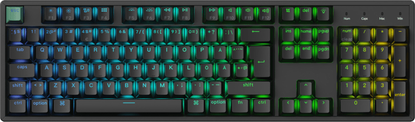Keychron K10 HE Kablet og trådløst Gateron Double-Rail Magnetic Nebula Nordisk Tastatur