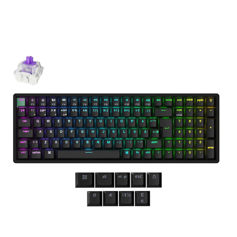 Keychron K4 HE Kablet og trådløst Gateron 2.0 Purple Magnetic Nordisk Tastatur