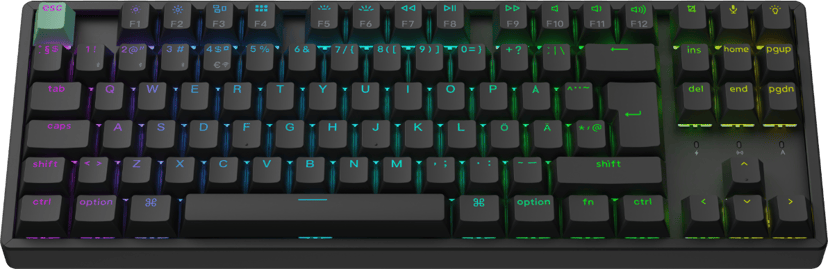 Keychron K8 HE Kablet og trådløst Gateron 2.0 Purple Magnetic Nordisk Tastatur
