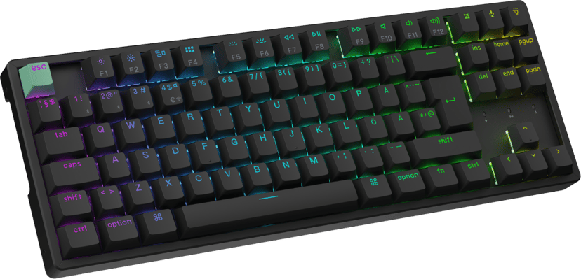 Keychron K8 HE Kablet og trådløs Gateron 2.0 Purple Magnetic Nordisk Tastatur