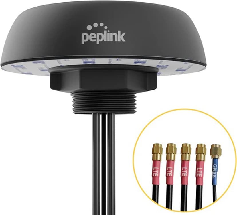 PEPLINK Mobility 40G ulkokäyttöön tarkoitettu matkapuhelin-/GPS-antenni, musta