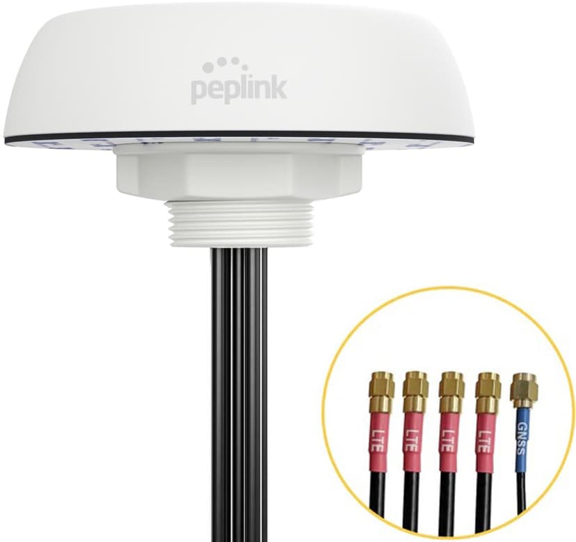 PEPLINK Mobility 40G ulkokäyttöön tarkoitettu matkapuhelin/GPS-antenni valkoinen