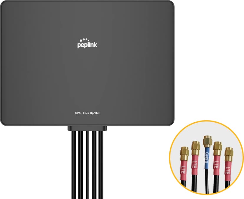 PEPLINK Slim 40G sisäkäyttöön tarkoitettu matkapuhelin/GPS-antenni, musta
