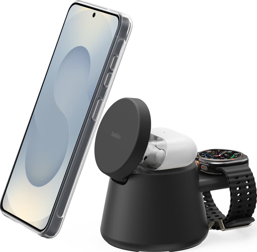 Belkin 3in1 25w Qi2 Universal Wireless Charging Station 1.5m Zwart