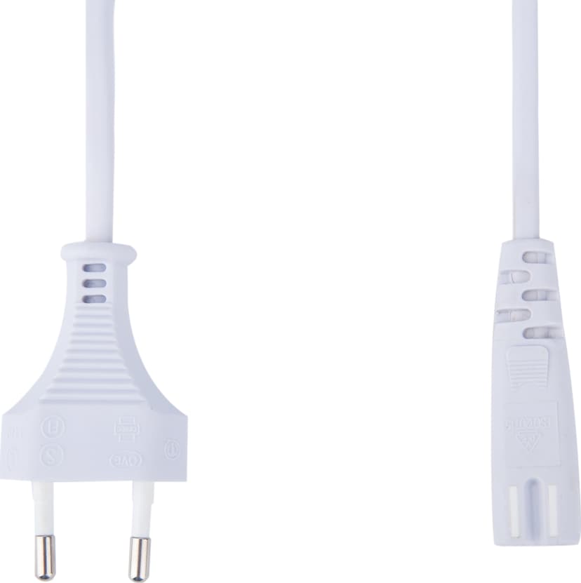 Prokord Power cable 0.5m Netstekker type C C7 Wit