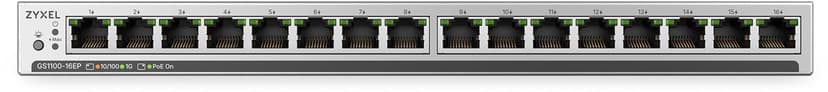Zyxel GS1100-16EP 16-portars Gigabit Slim PoE-switch 5-pack