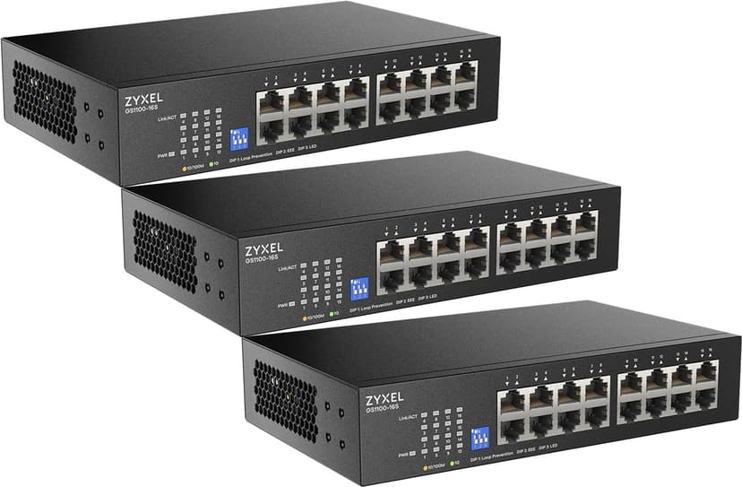 Zyxel GS1100-16S 16-portars Gigabit Switch 3-pack