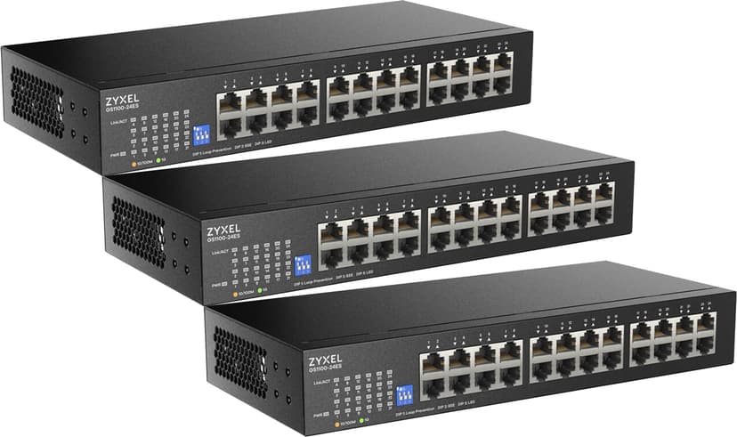 Zyxel GS1100-24ES 24-portars Gigabit Slim switch 3-pack