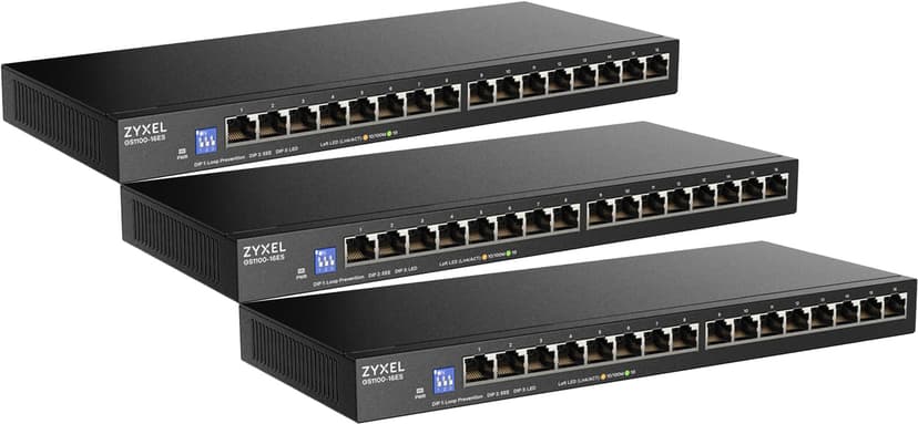 Zyxel GS1100-16ES 16-portars Gigabit Slim Switch 3-pack