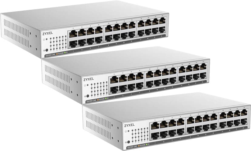 Zyxel GS1100-24E 24-portars Gigabit switch 3-pack
