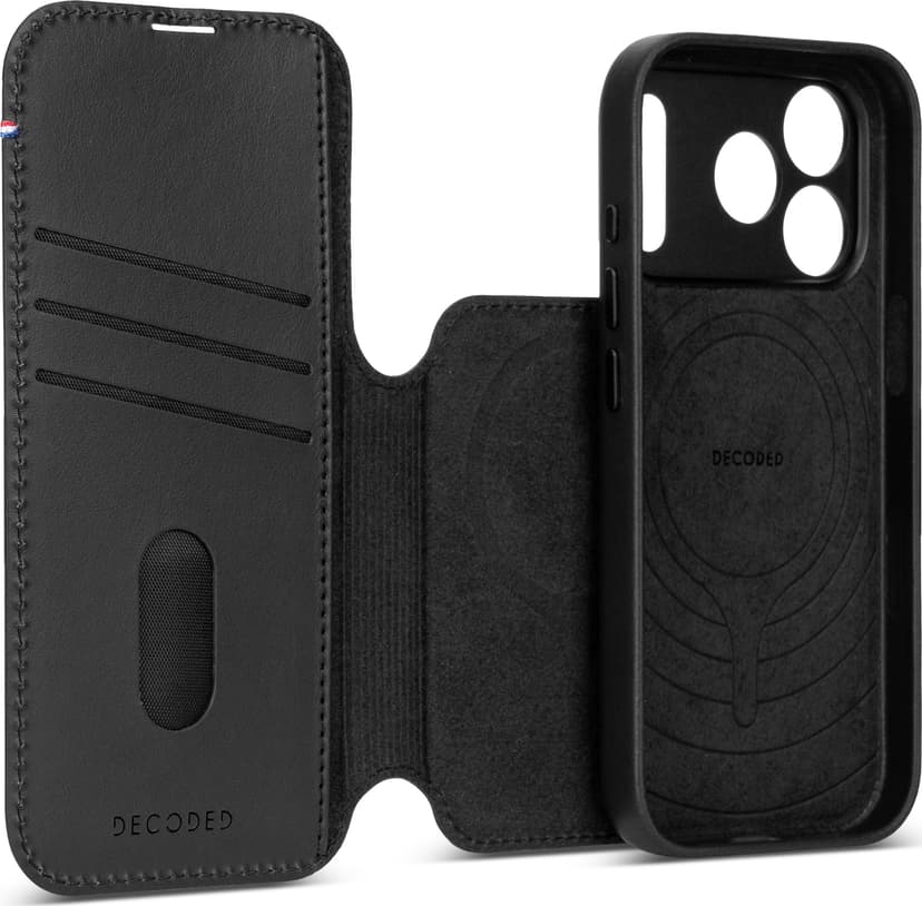 Decoded Leather Detachable Wallet iPhone 18 Pro Zwart