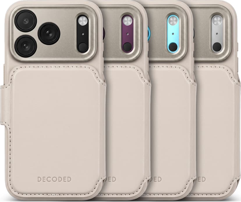Decoded Leather Detachable Wallet iPhone 18 Pro Taupe / brun