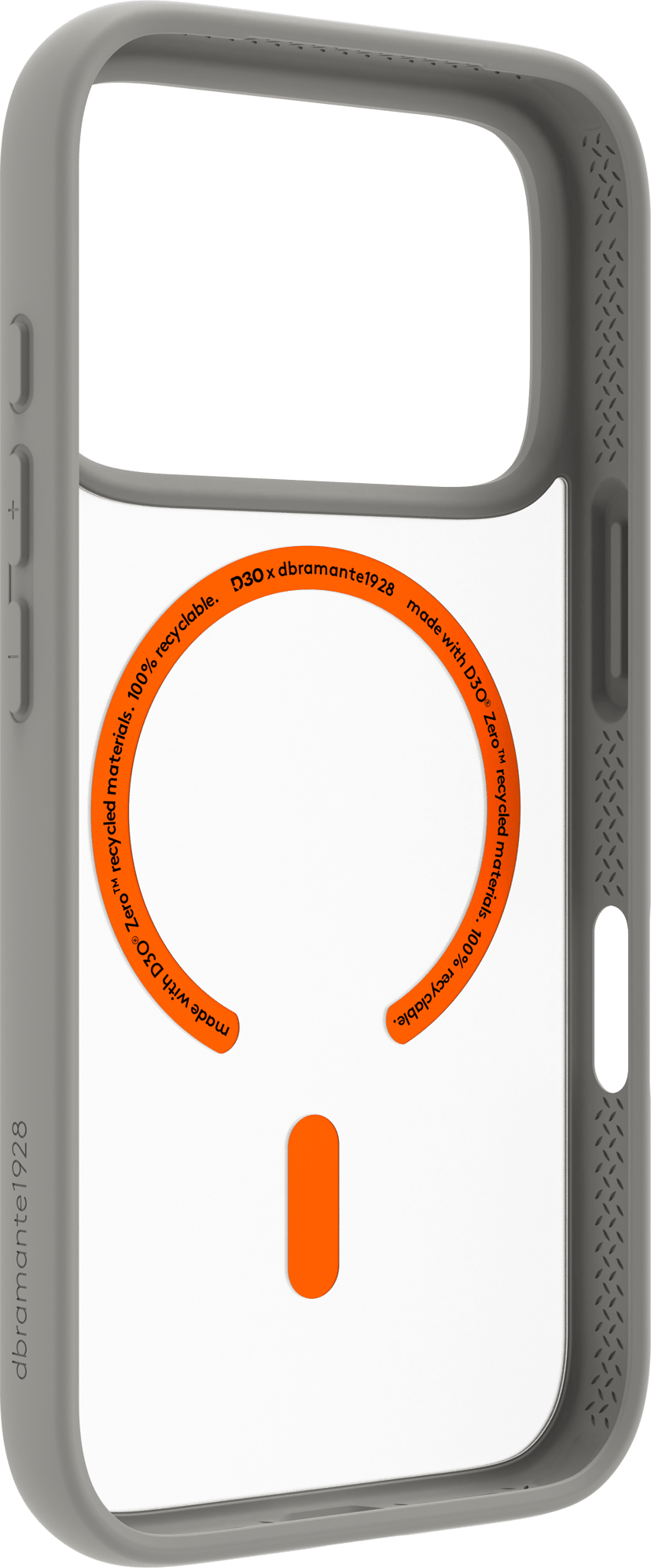 dbramante1928 Grenen Ultra D3O MagSafe iPhone 17 Pro, iPhone 18 Pro Lys grå