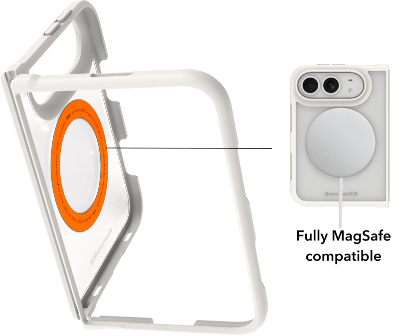 dbramante1928 Grenen Ultra D3O MagSafe Kick iPhone Duo Valkoinen