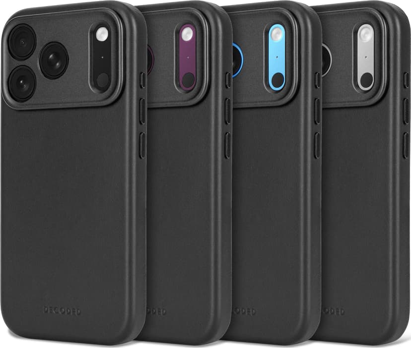 Decoded Leather Backcover iPhone 18 Pro Zwart