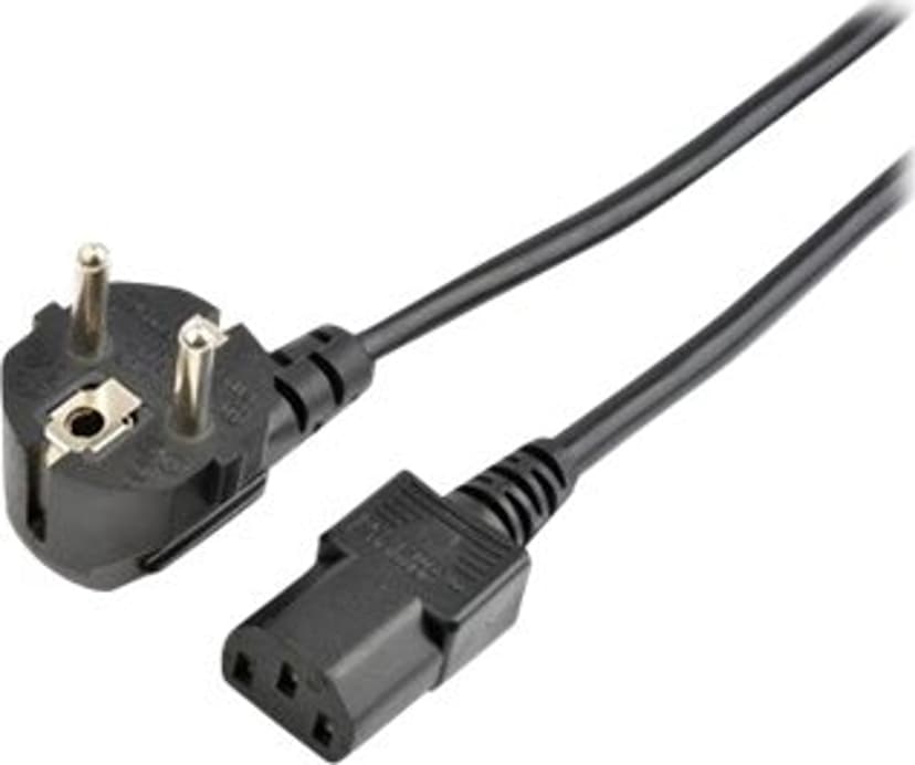 Prokord Strømkabel 3m CEE7/7 C13 Svart