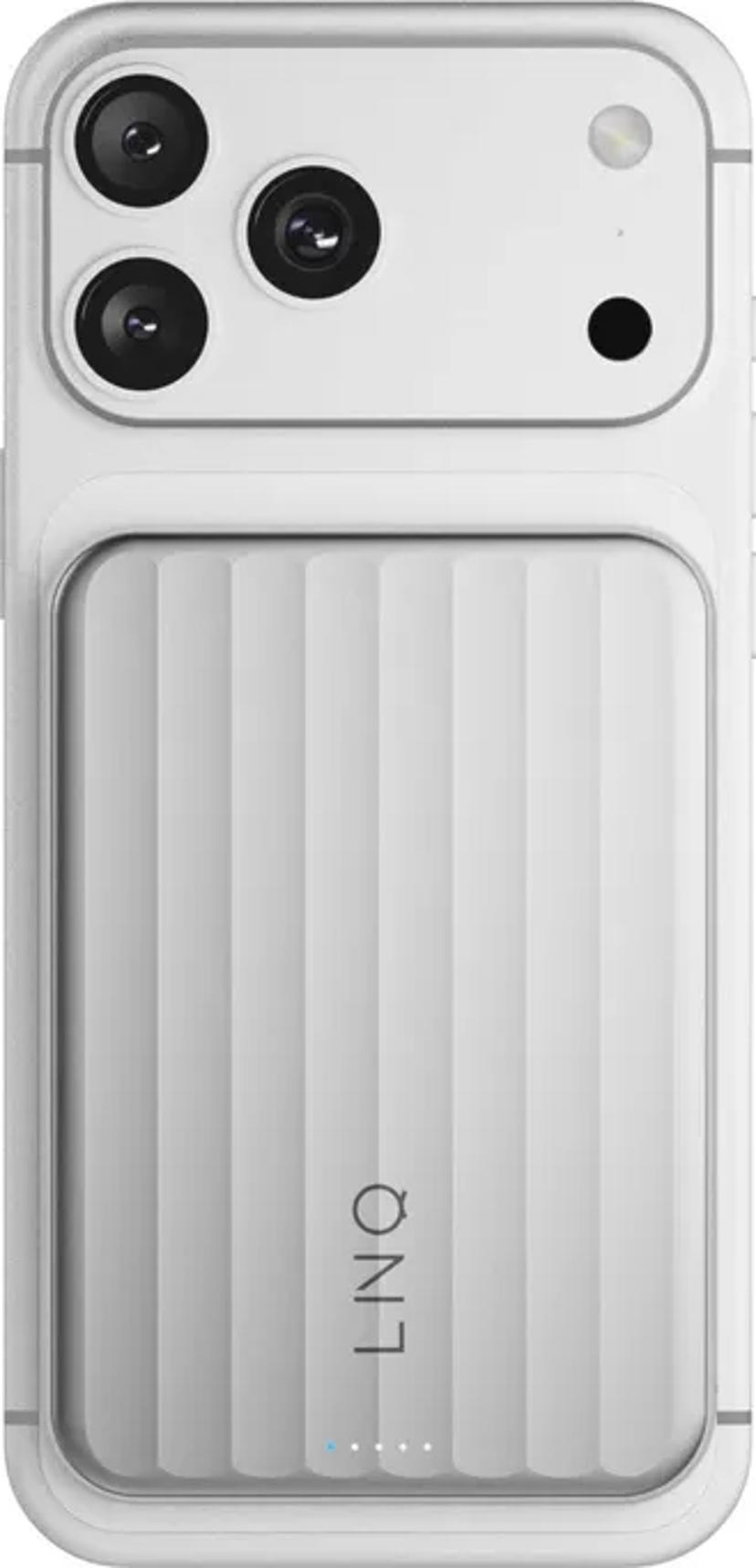 LINQ Powerbank Magnetisk Trådlös QI2.2 25W 5000mAh Silver 5000mAh Silver
