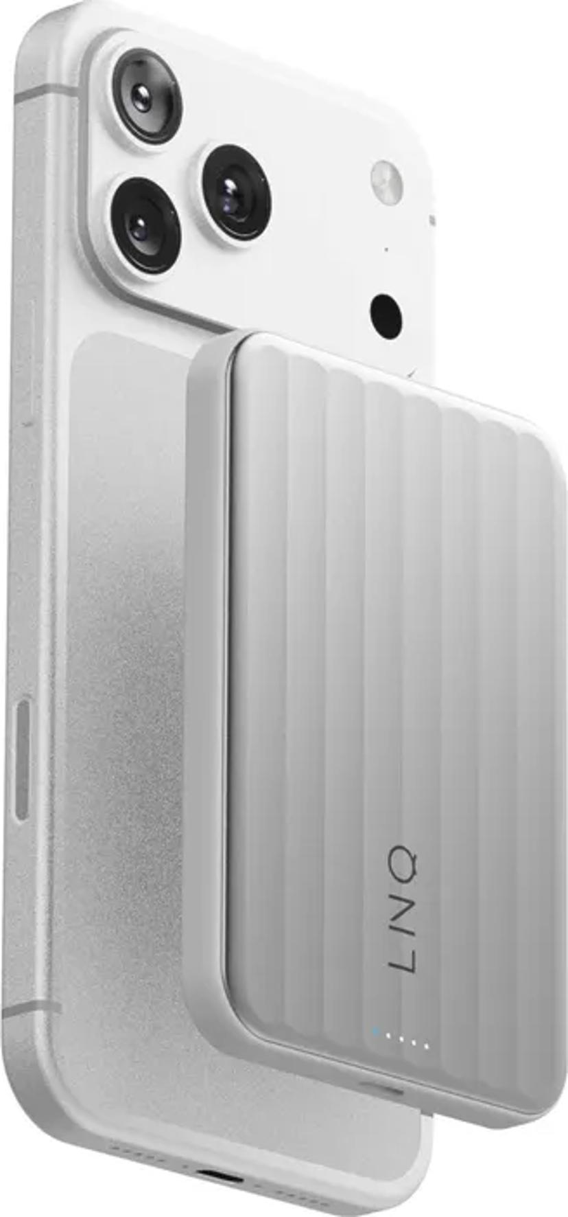 LINQ Powerbank Magneettinen Langaton QI2.2 25W 5000mAh Hopea 5000mAh Hopea