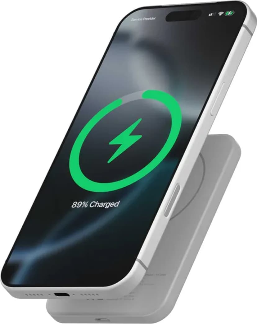 LINQ Powerbank Magnetisk Trådløs QI2.2 25W 5000mAh Sølv 5000mAh Sølv