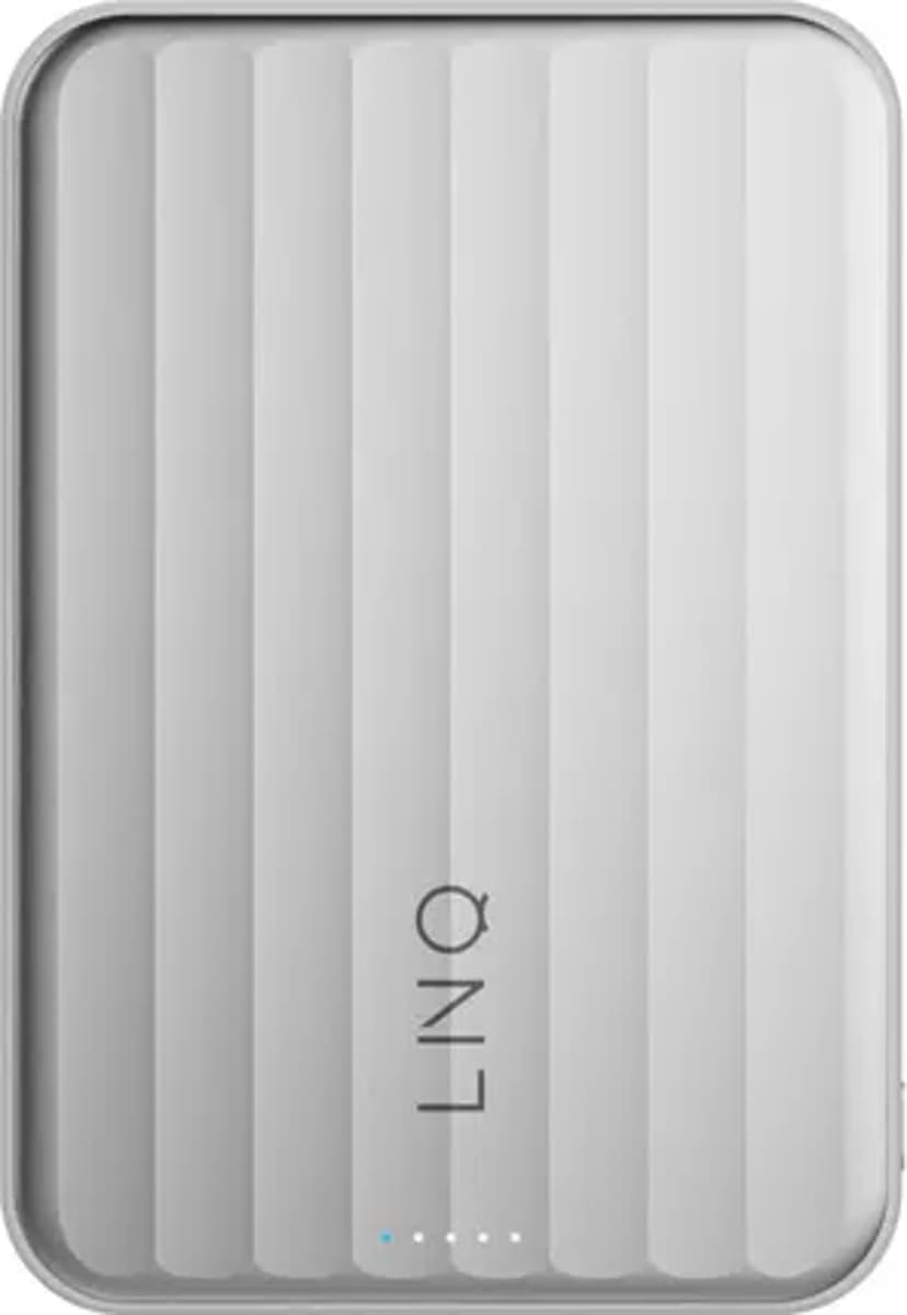 LINQ Powerbank Magnetisk Trådløs QI2.2 25W 10000mAh Sølv 10000mAh Sølv