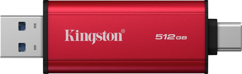 Kingston Dual Portable SSD USB-A, USB-C Svart, Rød